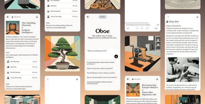 screenshot of Oboe app