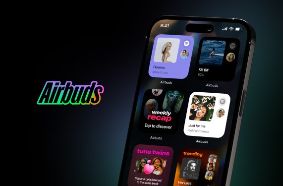 screenshots of Airbuds mobile app